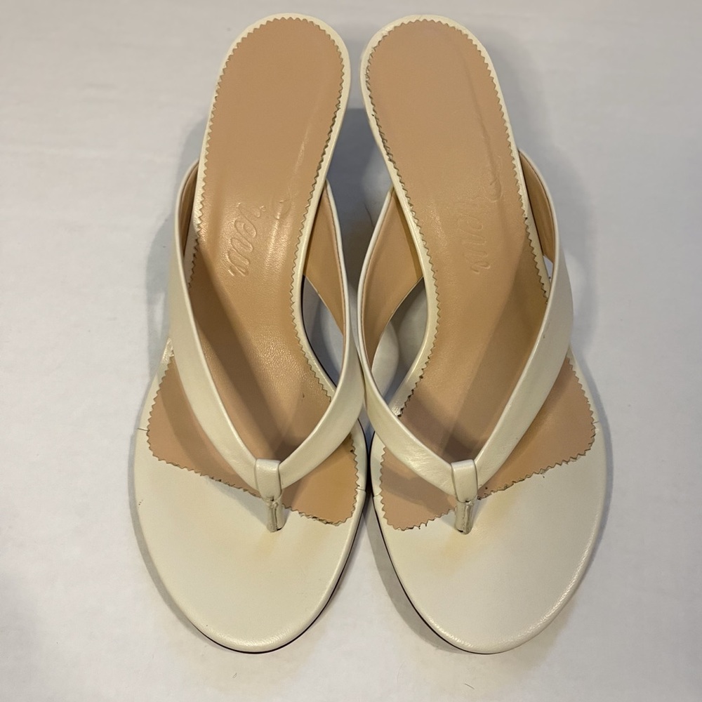 JCrew ivory heels, made in Italy, kitten heels